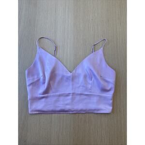 Abercrombie & Fitch Satin Crop Smocked Back Tank Size Medium A1469